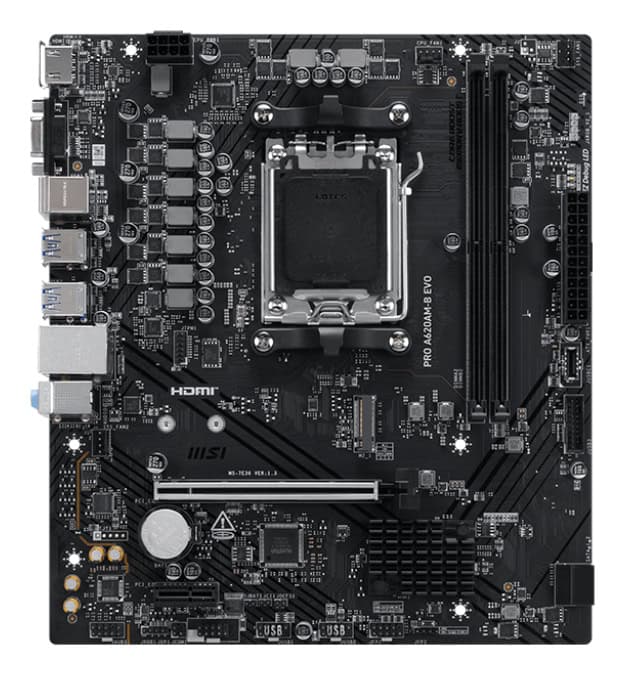 MSI PRO A620AM-B EVO moederbord AMD A620A Socket AM5 ATX (7E36-001R) thumbnail