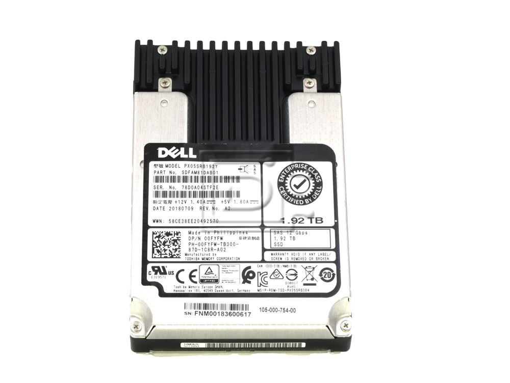 Dell 1.92TB SAS Solid State Drive (KPM6RUG1T92-RFB) thumbnail
