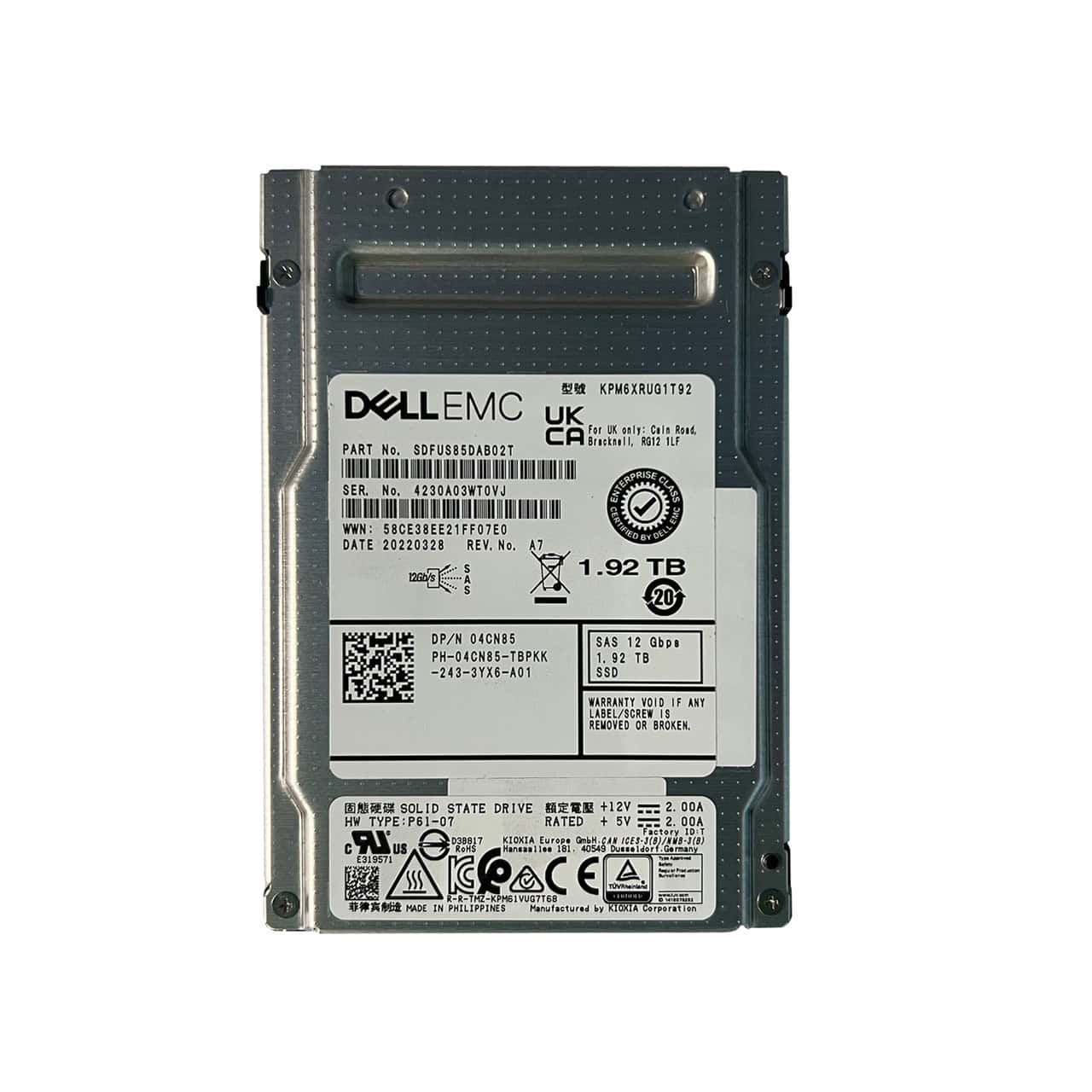 Dell 1.92TB SAS Solid State Drive (SDFUS85DAB02T-RFB) thumbnail