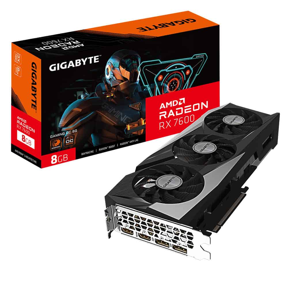 GIGABYTE GAMING Radeon RX 7600 OC 8G AMD 8 GB GDDR6 (GV-R76GAMING OC-8GD 1.0) thumbnail
