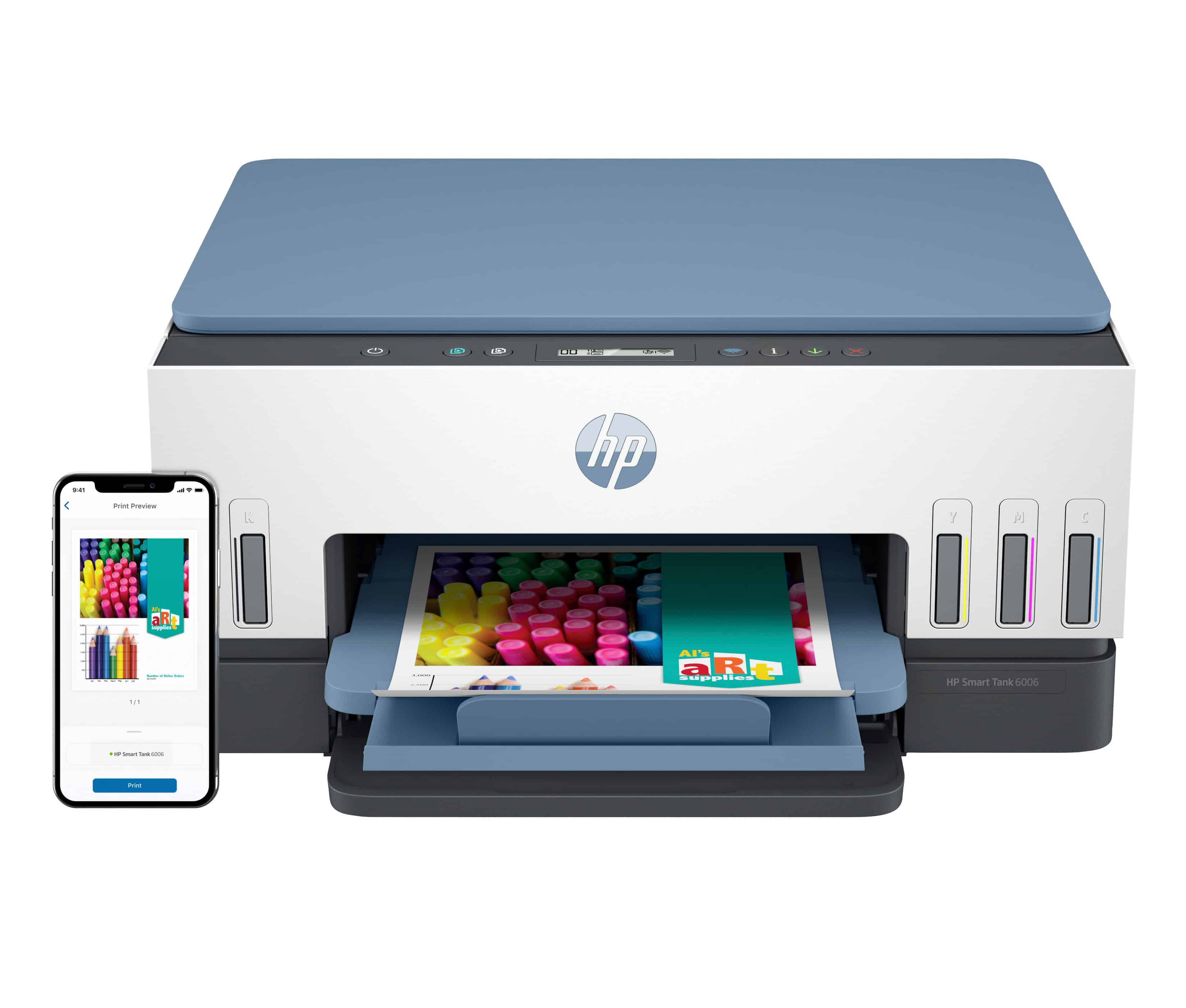 HP Smart Tank 670 Draadloos All-in-One Kleur Printer, Kopieerapparaat, scanner (2H1W2A#BHC) thumbnail