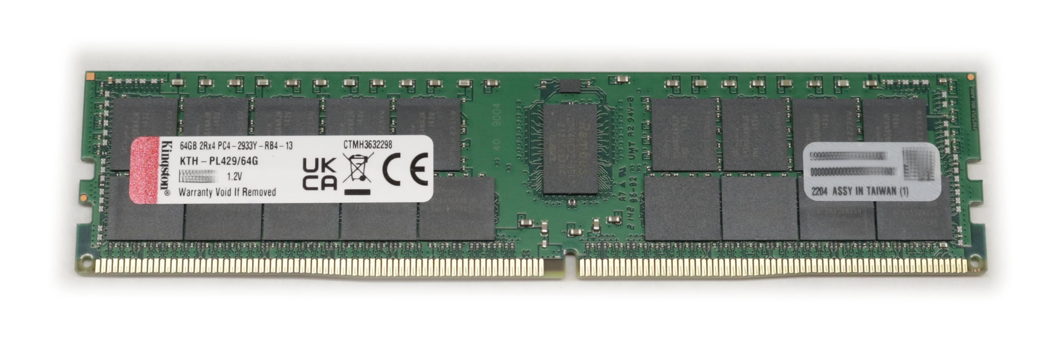 KINGSTON 64GB (164GB) 2RX4 PC4-23400Y-R DDR4-2933MHZ RDIMM (KTH-PL429/64G) thumbnail