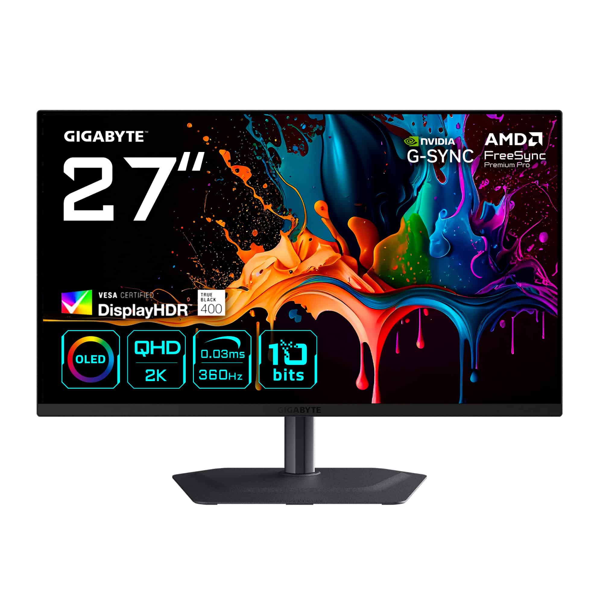 GIGABYTE MO27Q3 computer monitor 68,6 cm (27") 2560 x 1440 Pixels Quad HD QD-OLED Zwart (MO27Q3) thumbnail