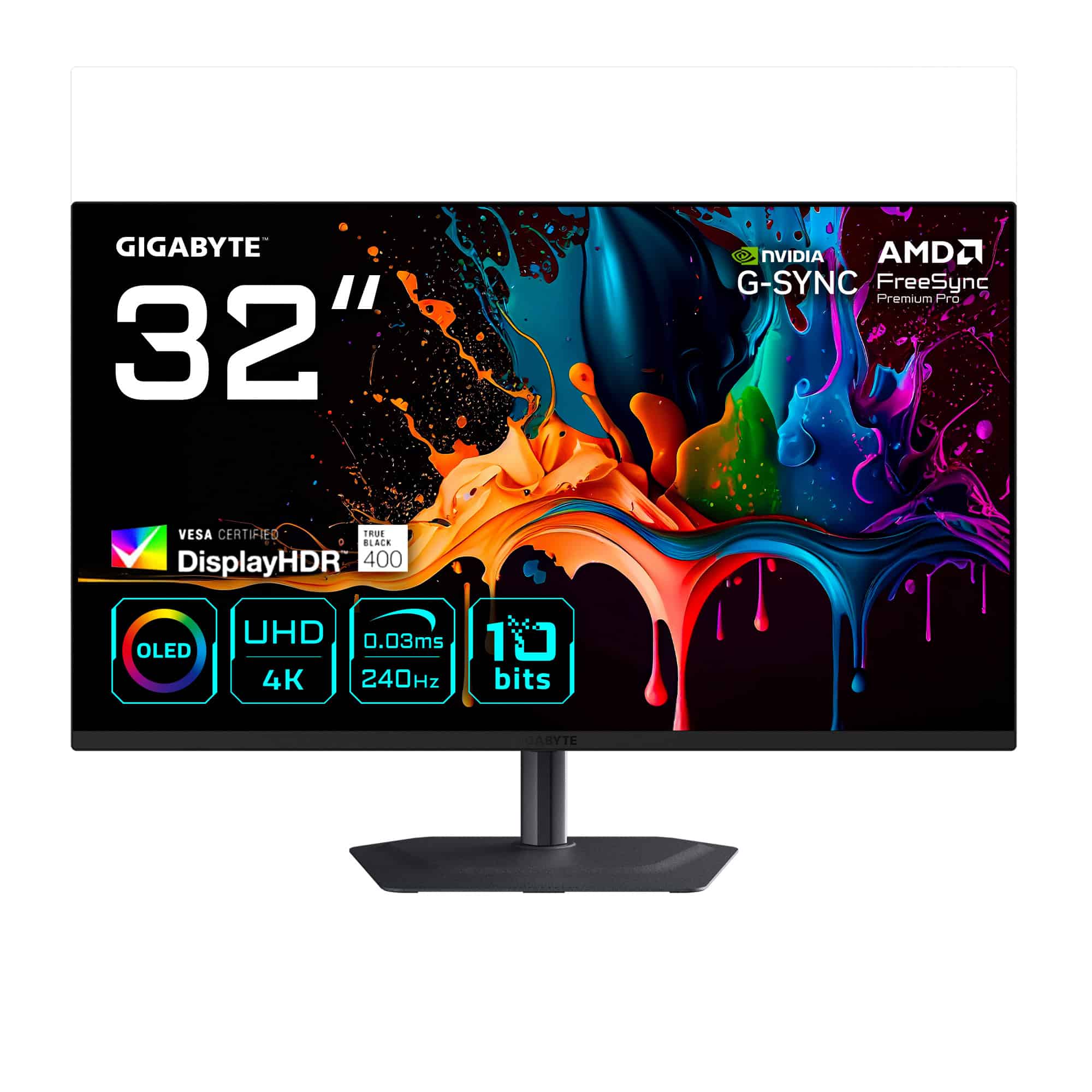 GIGABYTE MO32U2 computer monitor 80 cm (31.5") 3840 x 2160 Pixels 4K Ultra HD QD-OLED Zwart (MO32U2) thumbnail
