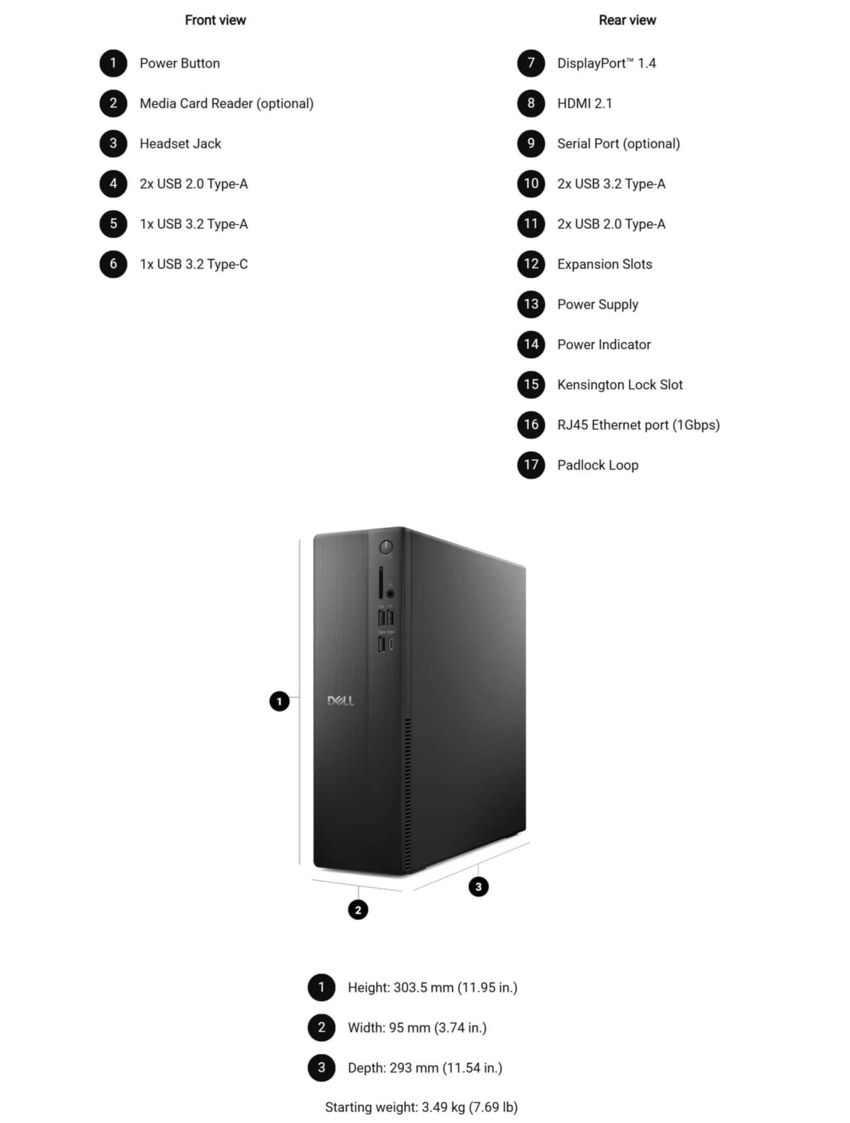 Dell Pro Desktops Slim Essential QVS1260 Tower Essential QVT1260 (PDVL1_2OS5OS) thumbnail