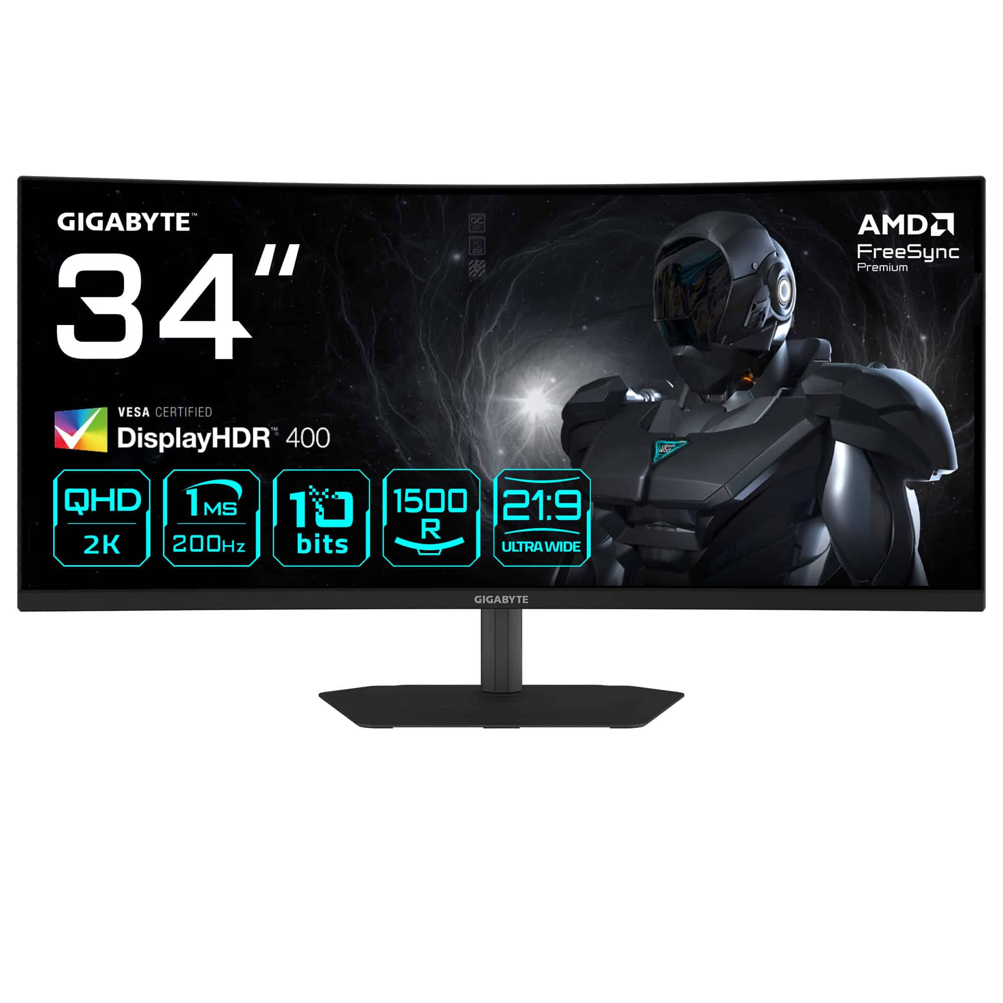 GIGABYTE G34WQC2 computer monitor 86,4 cm (34) 3440 x 1440 Pixels UltraWide Quad HD LED Zwart (G34WQC2-EK) thumbnail