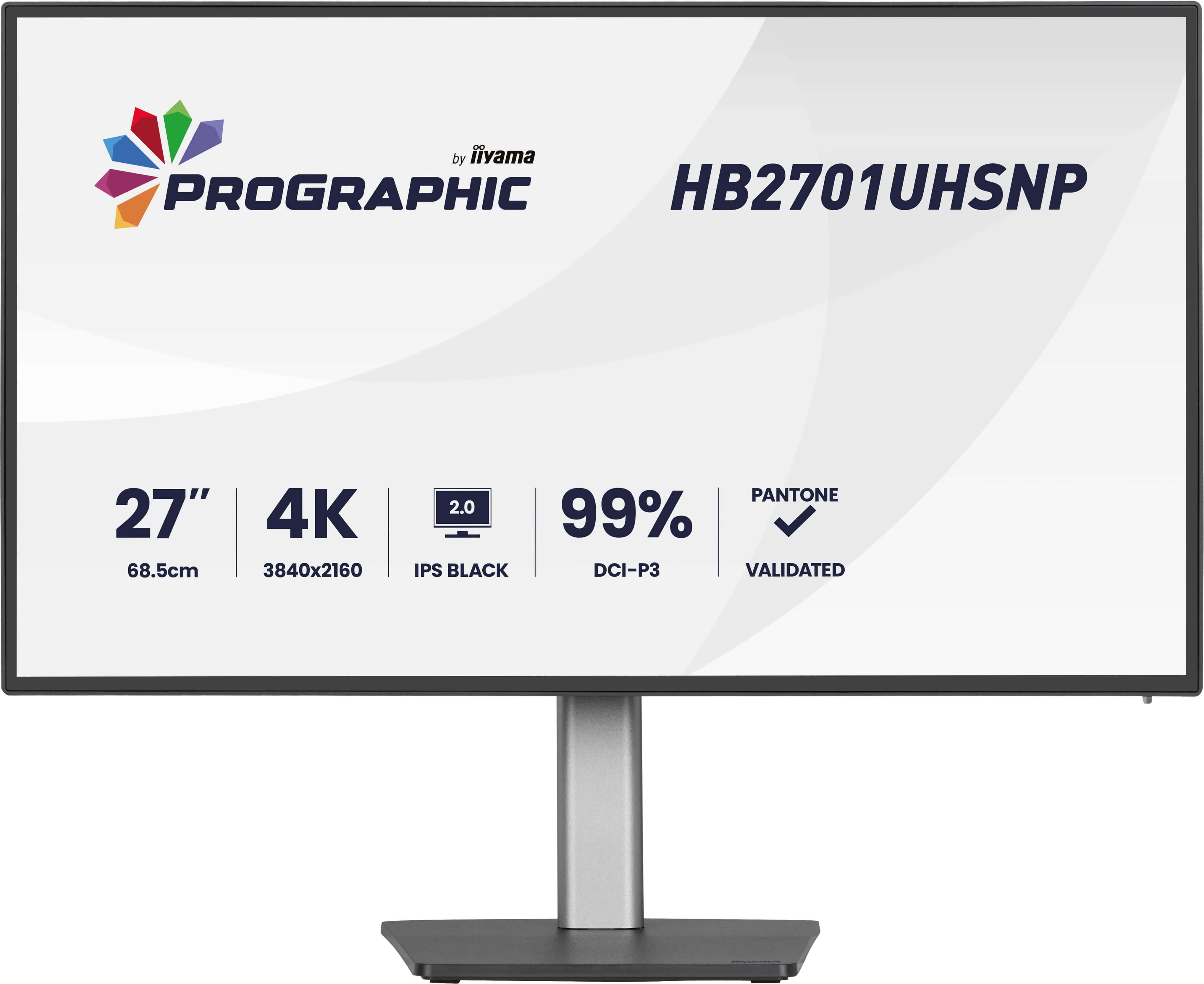 iiyama PROGRAPHIC HB2701UHSNP-B1 computer monitor 68,6 cm (27") 3840 x 2160 Pixels 4K Ultra HD LCD Zwart (HB2701UHSNP-B1) thumbnail