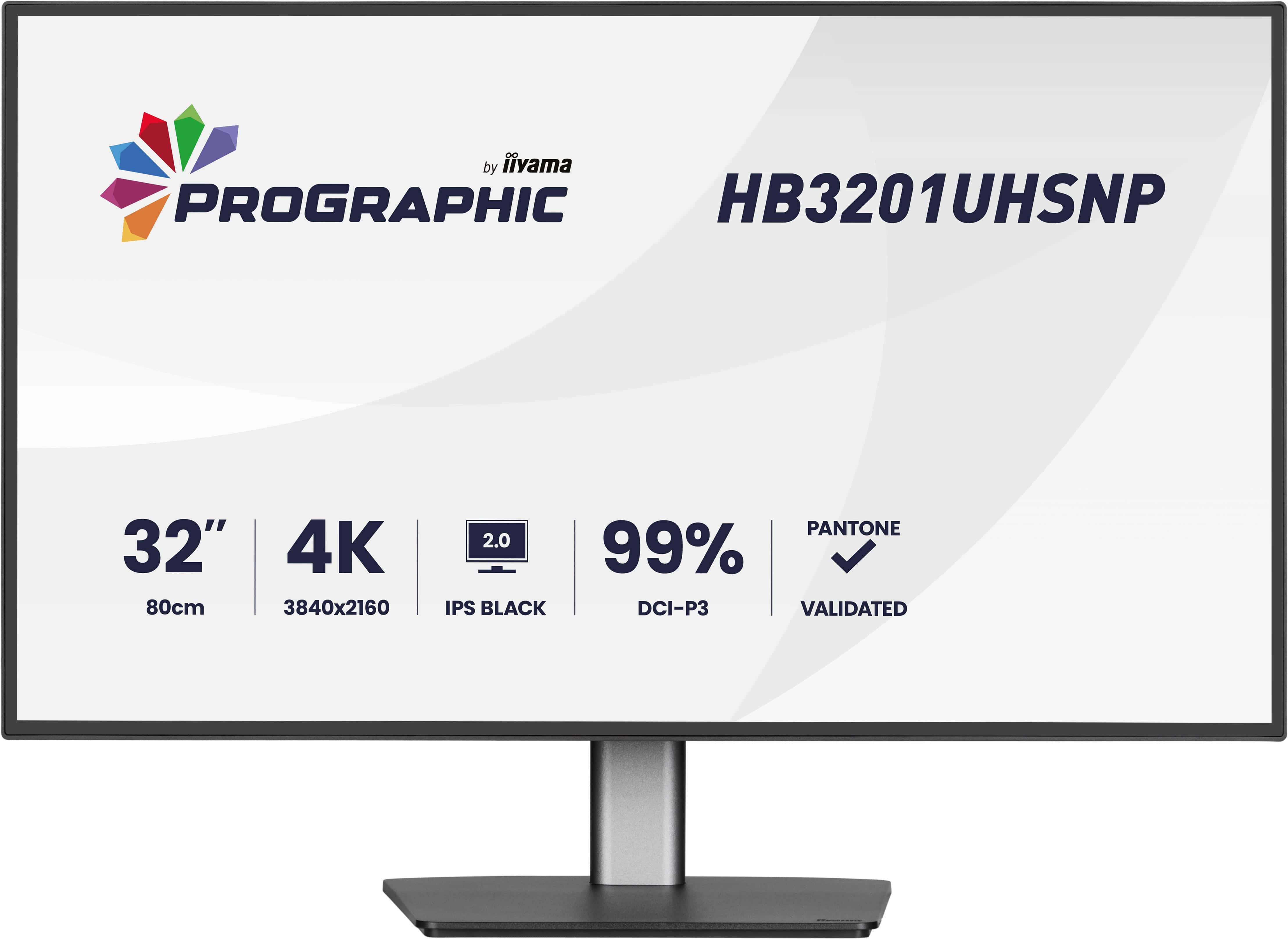 iiyama ProGraphic HB3201UHSNP-B1 computer monitor 80 cm (31.5") 3840 x 2160 Pixels Zwart (HB3201UHSNP-B1) thumbnail