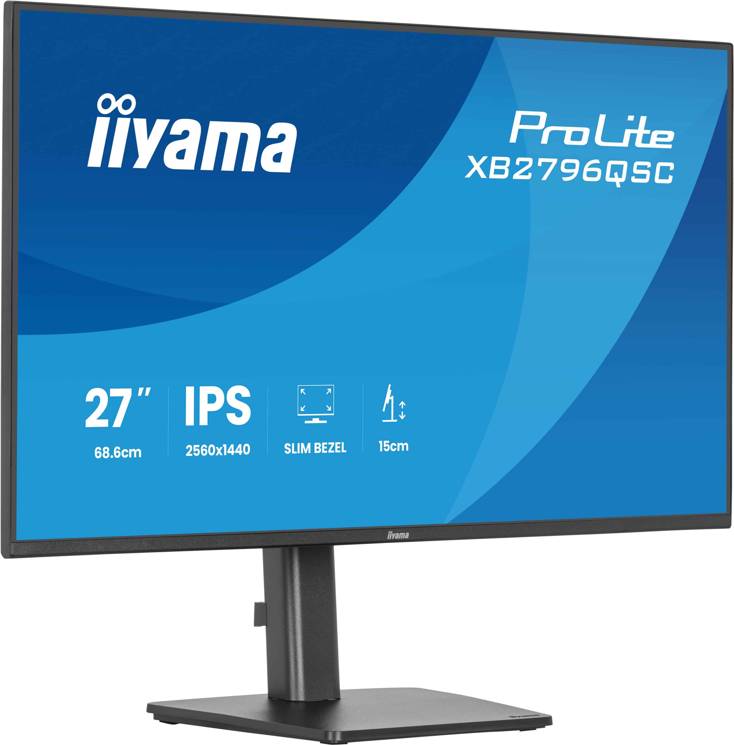 iiyama ProLite XB2796QSC-B1 computer monitor 68,6 cm (27) 2560 x 1440 Pixels Quad HD Zwart (XB2796QSC-B1) thumbnail
