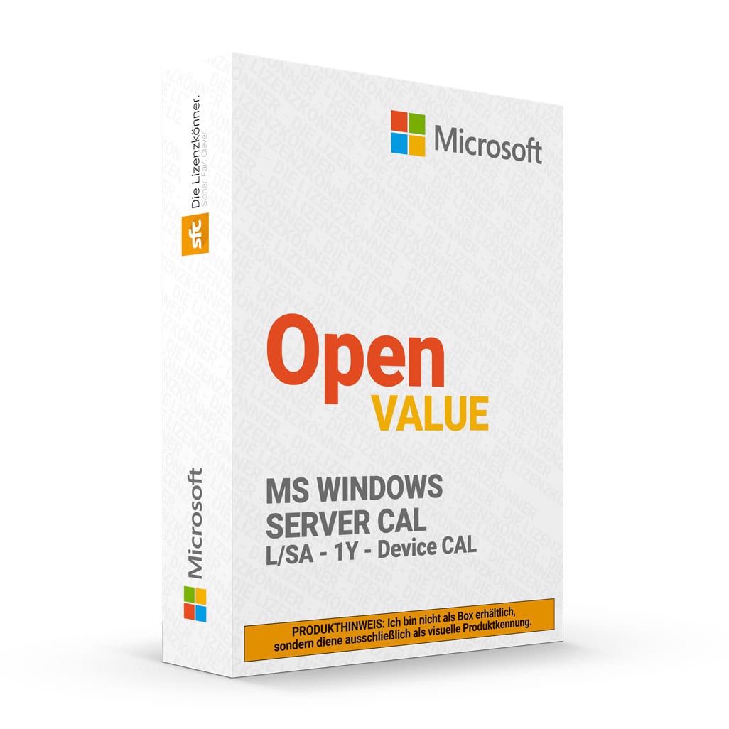 Microsoft OV-NL Windows Server CAL LIC/SA 1Y AqY1 AP Device CAL SL (R18-01850) thumbnail