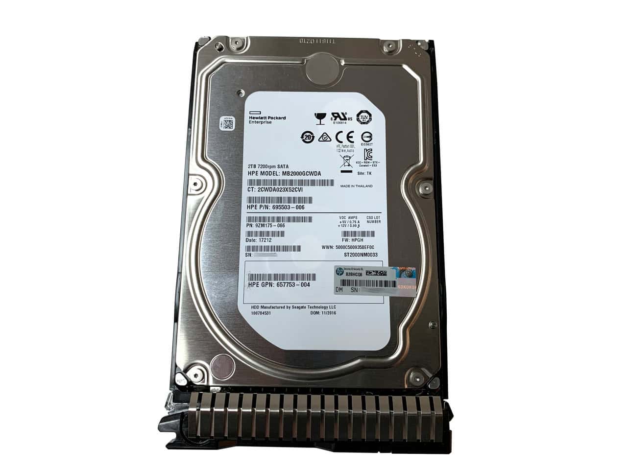 HP DRV HD 2TB 6G 7.2K 3.5 SATA (826458-B21) thumbnail