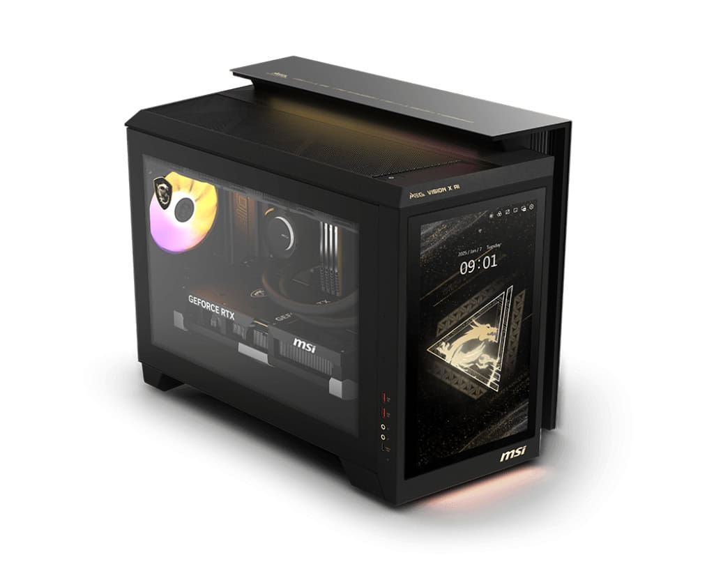 MSI MEG Vision X AI 2NVZ9-003EU Intel Core Ultra 9 285K 64 GB DDR5-SDRAM 2 TB SSD NVIDIA GeForce RTX 5090 Windows 11 Home Desktop PC Zwart (MEGXAI2NVZ9003EU) thumbnail