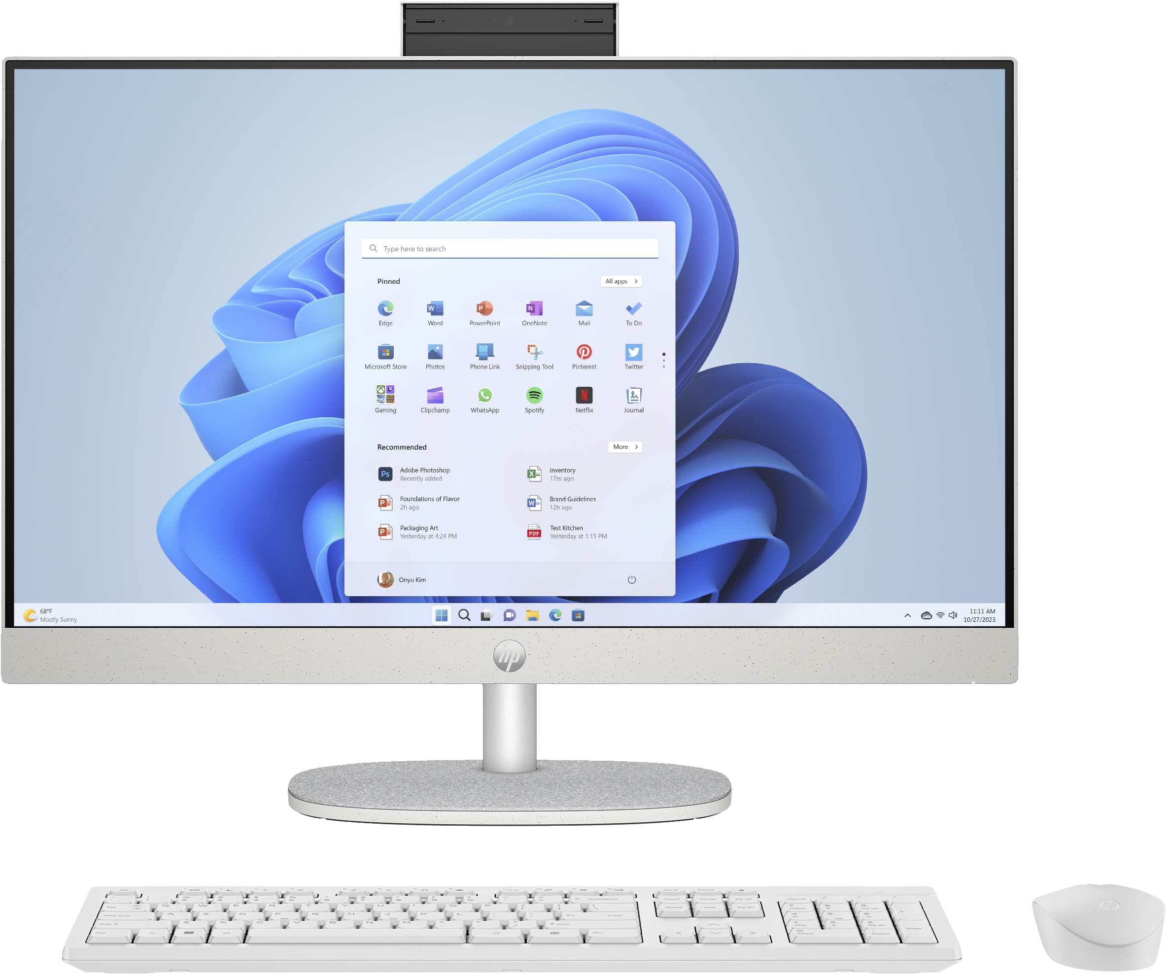 HP 24-cr1055nd Intel Core Ultra 5 125U 60,5 cm (23.8") 1920 x 1080 Pixels Alles-in-één-pc 16 GB DDR5-SDRAM 512 GB SSD Windows 11 Home Wi-Fi 6 (802.11ax) AI PC Wit (AM3L2EA#ABH) thumbnail