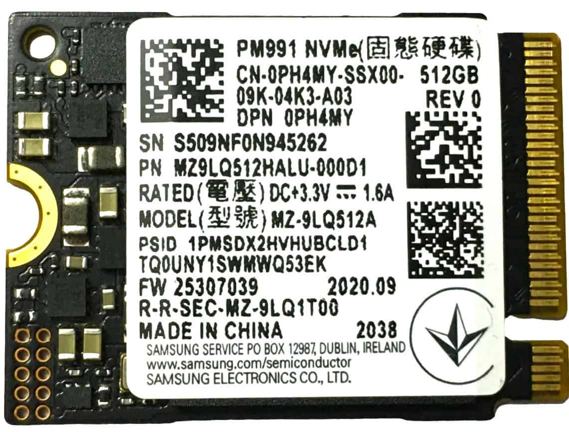 Dell 512GB PCIe NVMe M.2 2230 (6VFN3) thumbnail