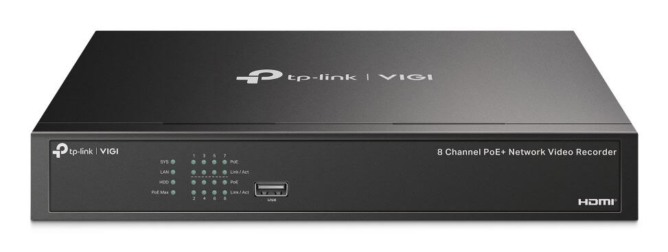 TP-Link VIGI NVR1008H-8P Zwart (VIGI NVR1008H-8P) thumbnail