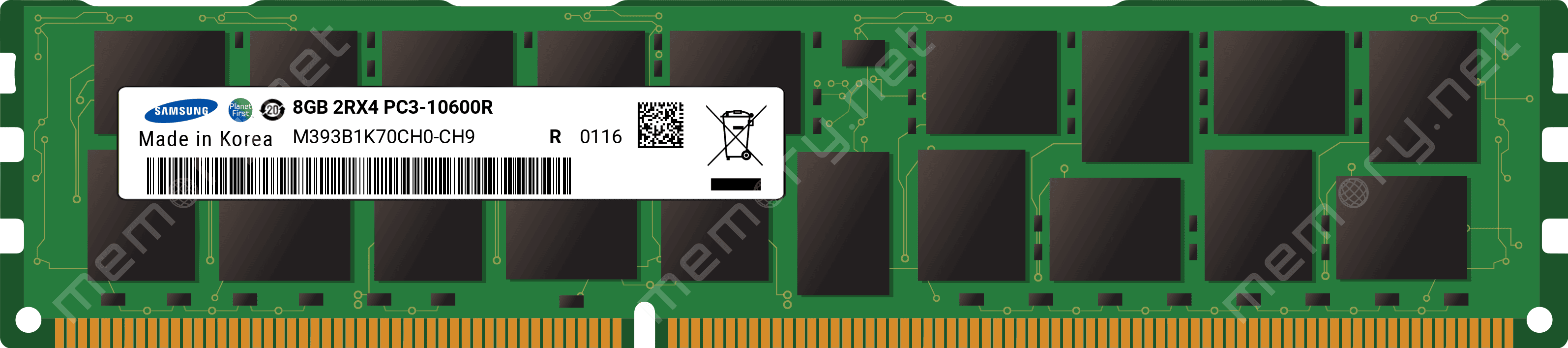 Dell 8GB 2Rx4 PC3-10600R (M393B1K70CHD-CH9-RFB) thumbnail