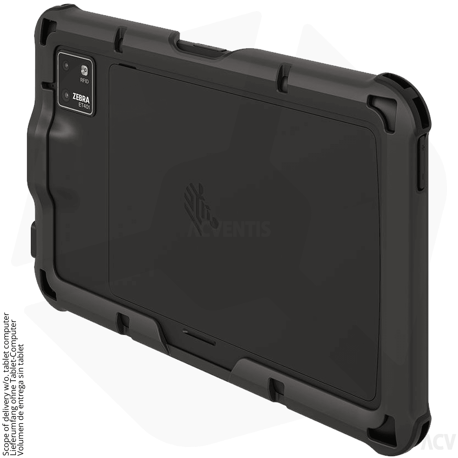 Zebra ET401, No Scan-Engine, 25.4 cm (10''), GPS, USB-C, BT, WLAN (Wi-Fi 7), eSIM, 5G, NFC, Android, GMS, RB, zwart (ET401EB-30101B2P-A6) thumbnail