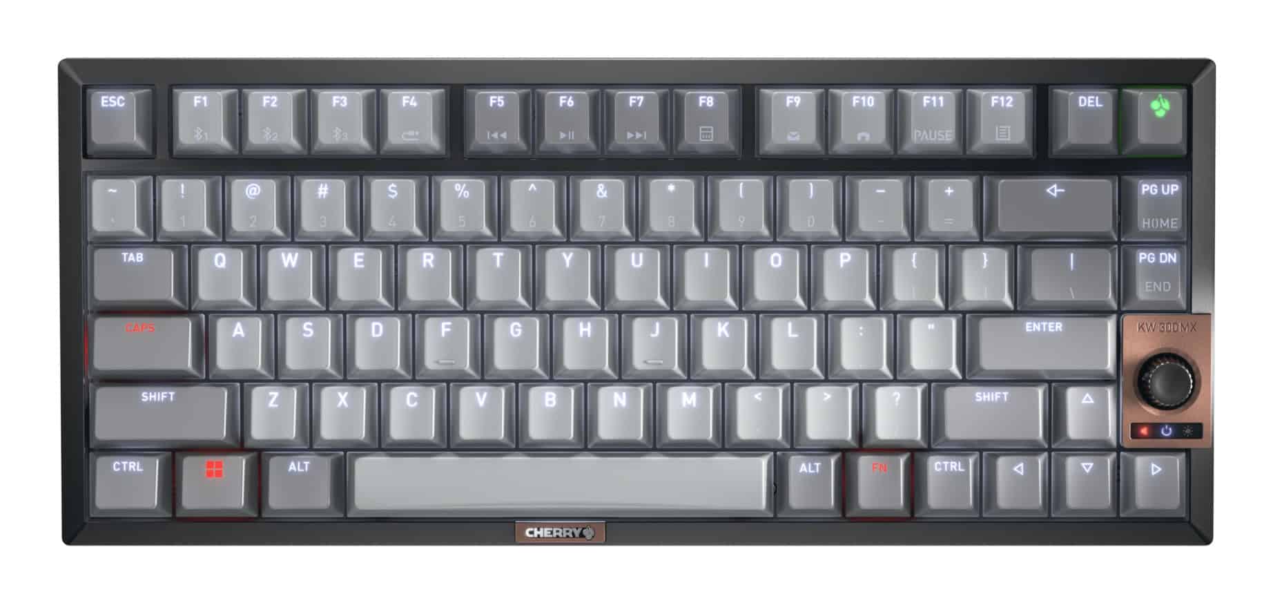 CHERRY KW 300 MX toetsenbord Thuis USB + Bluetooth QWERTY Amerikaans Engels Zwart, Koper, Grijs (G80-3960HIAUS-2) thumbnail
