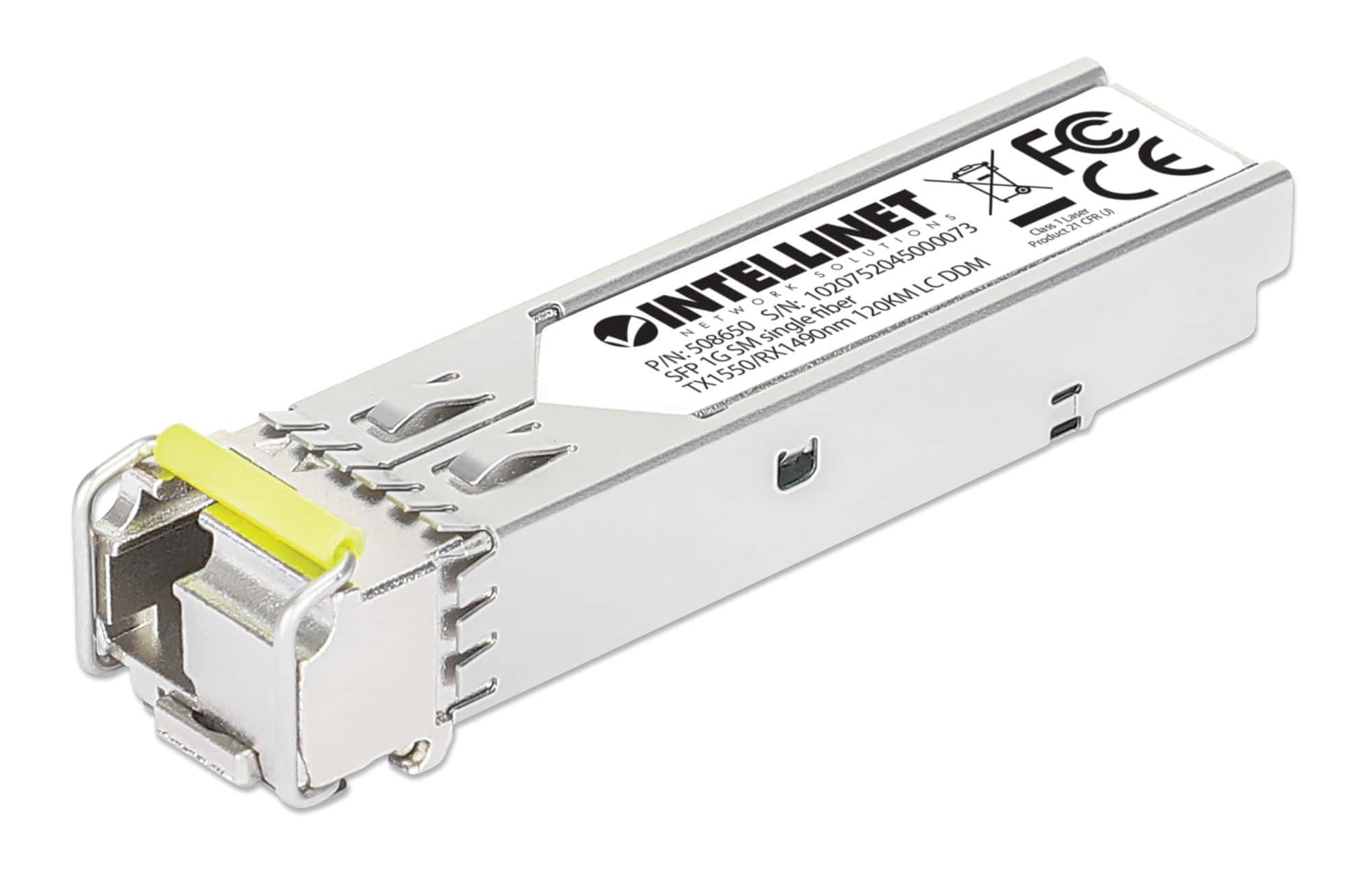 Intellinet Netwerk transceiver Gigabit WDM bi-directionele SFP, 1000Base-BX-D (LC) single-mode, 120 km, BiDi WDM (RX1490/TX1550), MSA-conform, equivalent aan Cisco GLC-BX120-D, 3 jaar garantie (508650) thumbnail