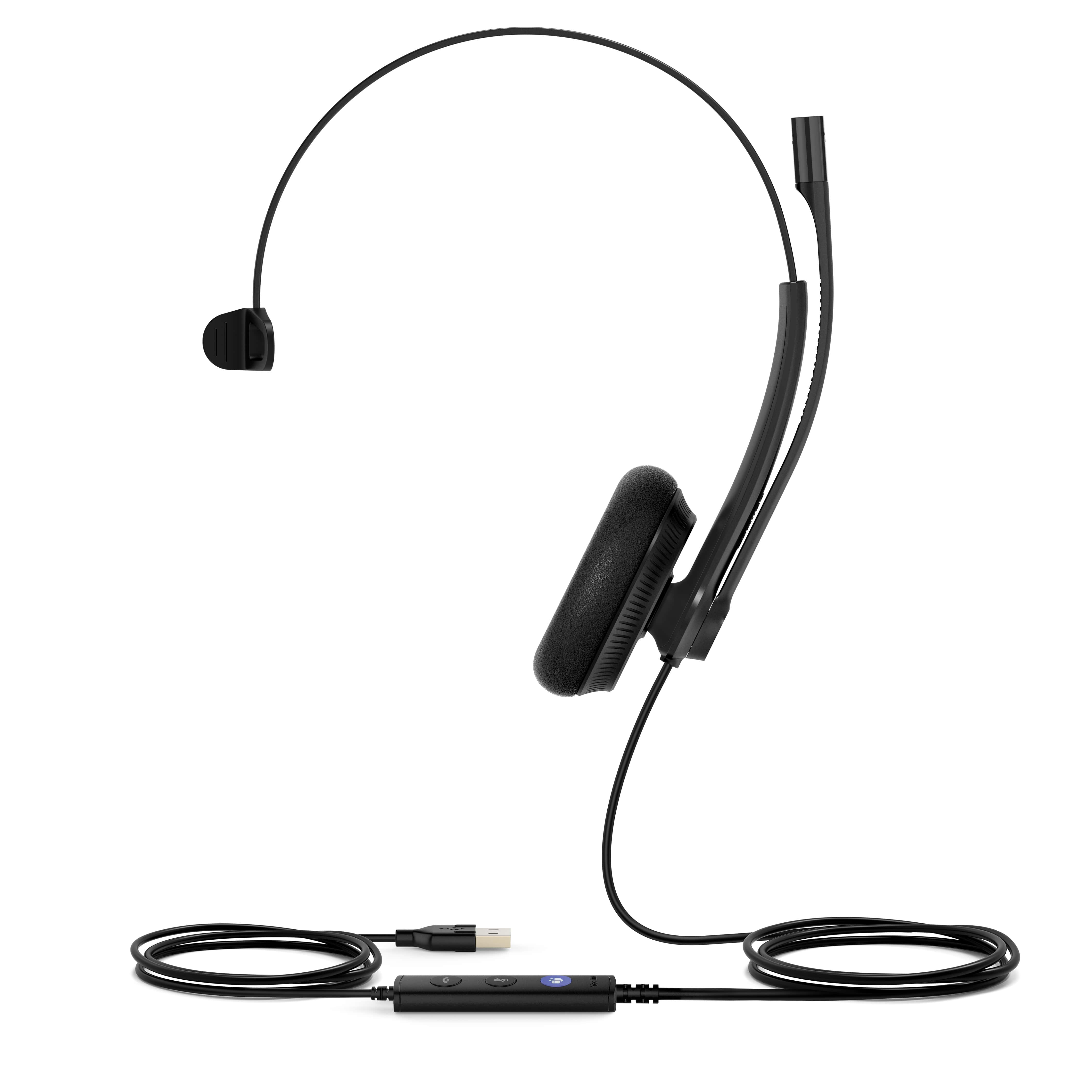 Yealink UH34 Lite Mono Teams Headset Bedraad Hoofdband Kantoor/callcenter USB Type-A Zwart (1308161) thumbnail