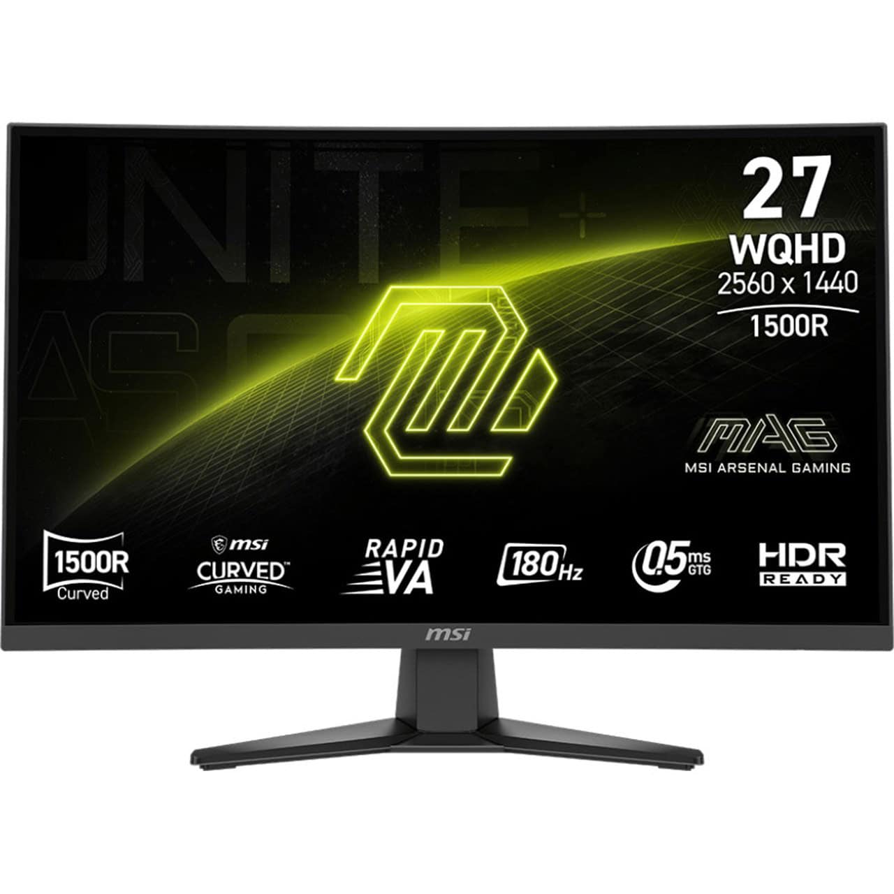 MSI 68,58cm/27 (2560x1440) MSI MAG 275CQF E18 16:9 Curved RapidVA 0,5ms 180Hz 2xHDMI DisplayPort HDR Ready Black (9S6-3CE91H-010) thumbnail