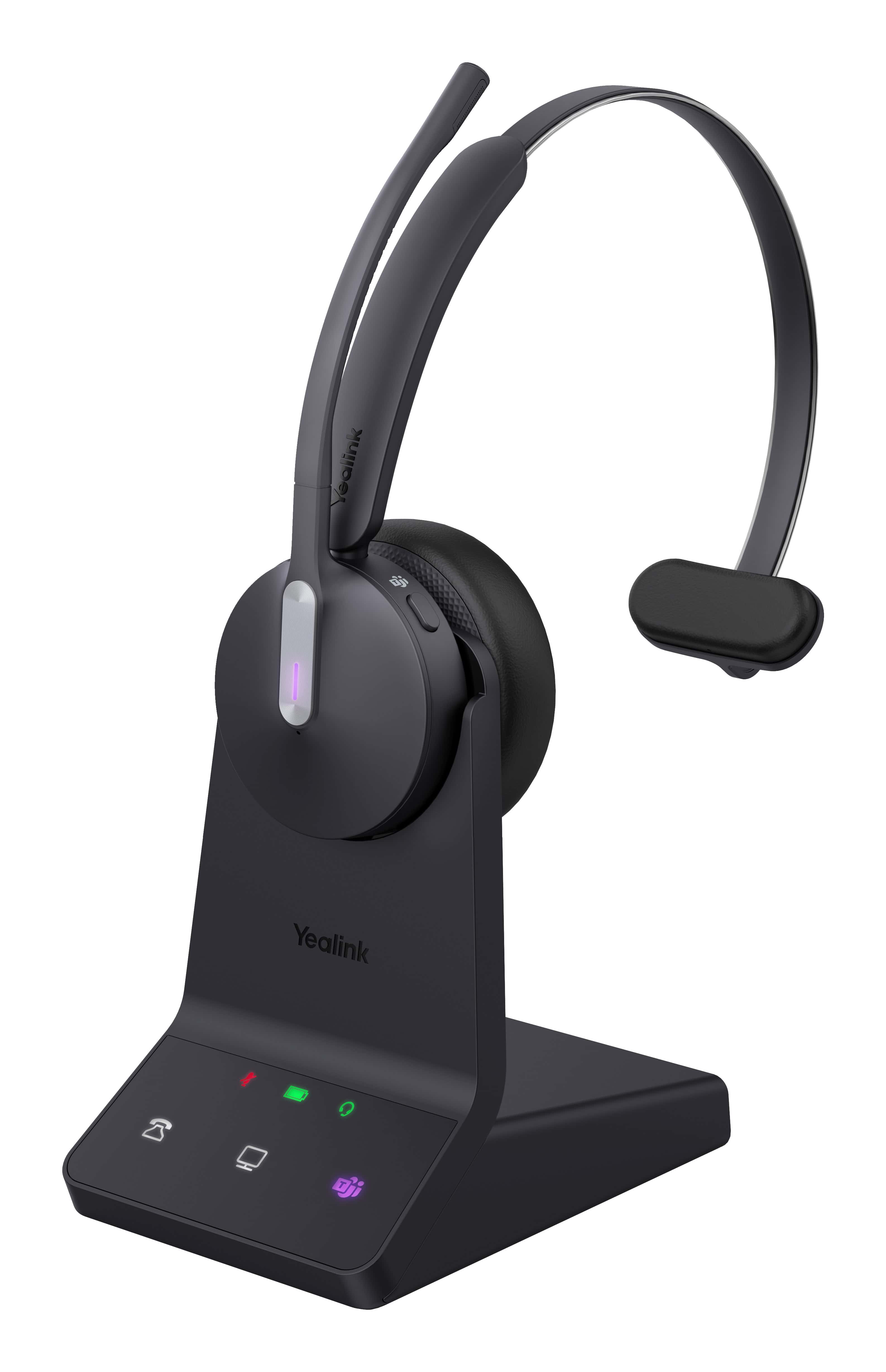 Yealink WH64 Mono Headset Draadloos Hoofdband Kantoor/callcenter USB Type-C Bluetooth Zwart (1208737) thumbnail
