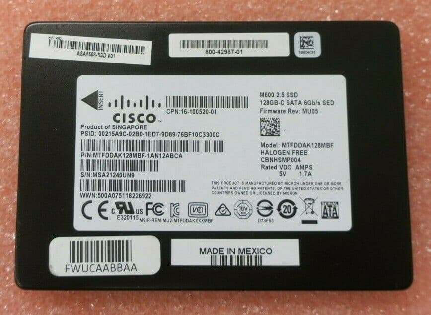Cisco 128G SED SSD Disk MLC 2.5 6G (MTFDDAK128MAY-RFB) thumbnail