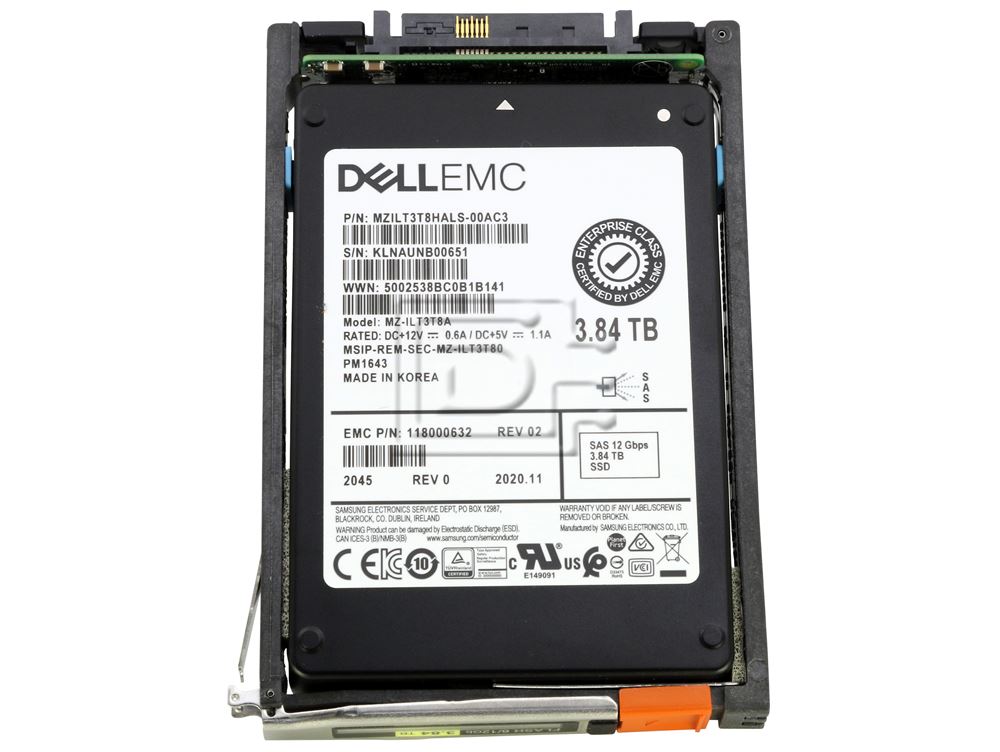 Dell EMC 3.84TB SSD 2.5 12G SAS (005053576-RFB) thumbnail