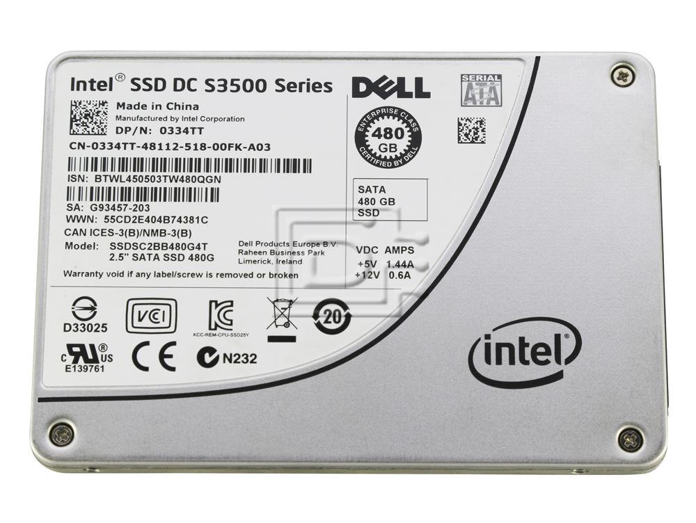 Dell 480GB 6G RI SATA 2.5 SSD (0334TT-RFB) thumbnail