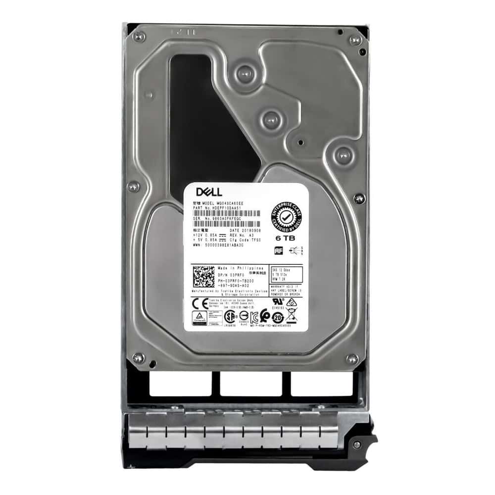 Dell 6TB 7.2K 12G 3.5INCH SAS HDD (03PRF0-RFB) thumbnail
