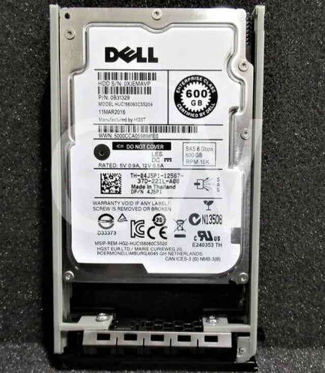 Dell 600GB 15K 2.5 SAS 6GBS HDD (04J5P1-RFB) thumbnail