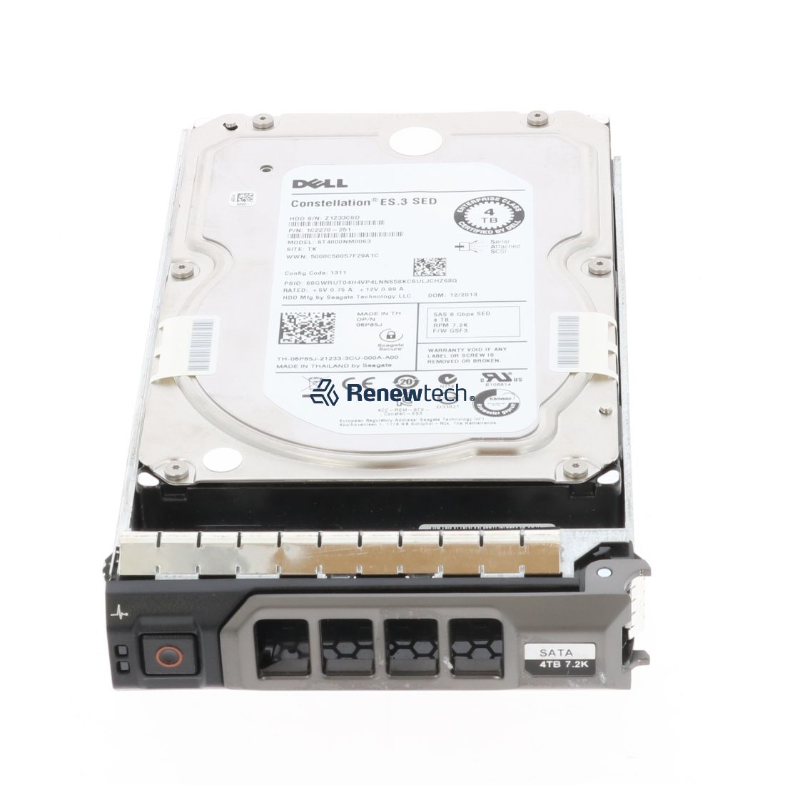 Dell 4TB 7.2K 6G SED SAS 3.5IN HDD (06P85J-RFB) thumbnail