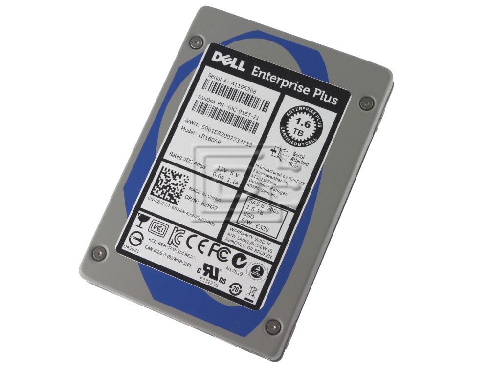 Dell CML 1.6TB SSD 6Gbps 2.5 SAS (082FG7-CML-RFB) thumbnail
