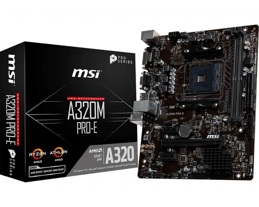 MSI A320M PRO-E AMD A320 Socket AM4 micro ATX (7A36-017R) thumbnail