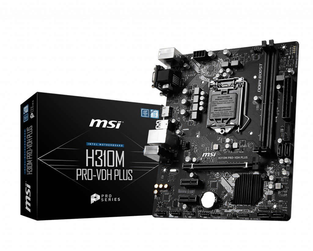 MSI H310M PRO-VDH PLUS moederbord Intel® H310 LGA 1151 (Socket H4) micro ATX (7C09-001R) thumbnail