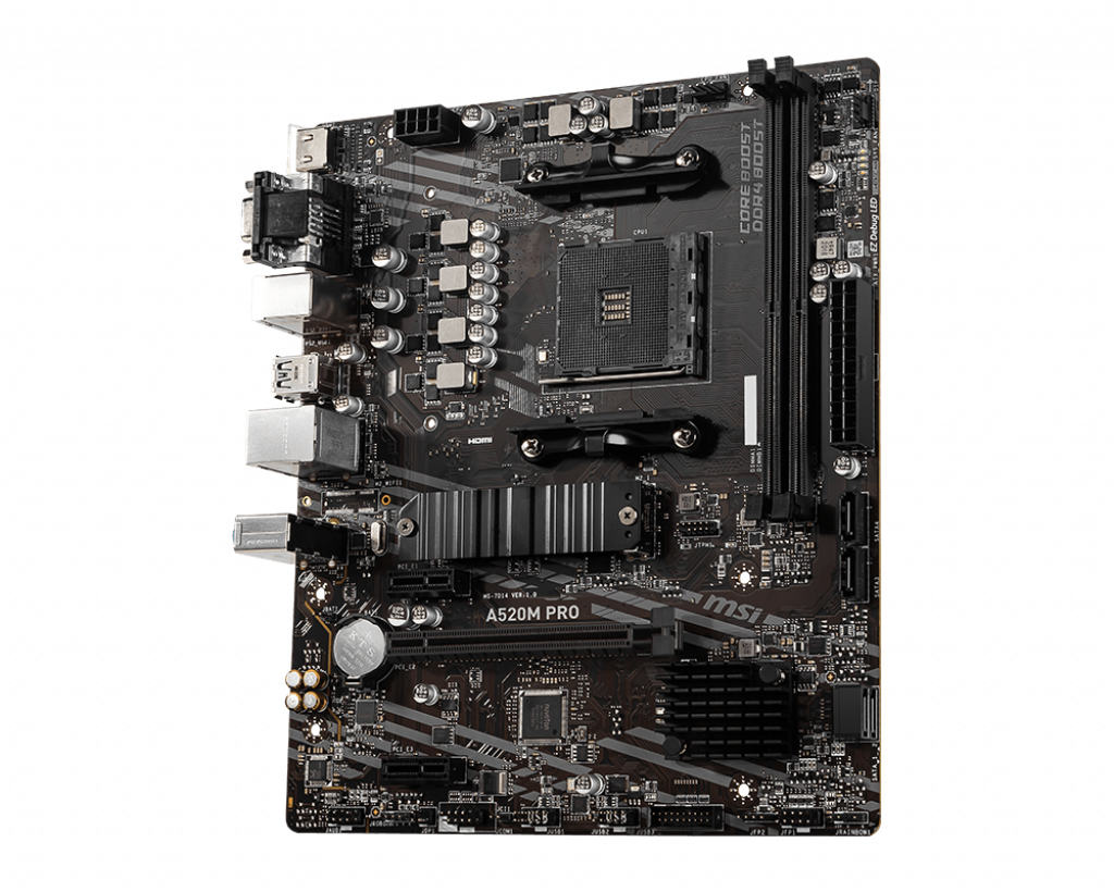 MSI A520M PRO moederbord AMD A520 Socket AM4 micro ATX (7D14-005R) thumbnail