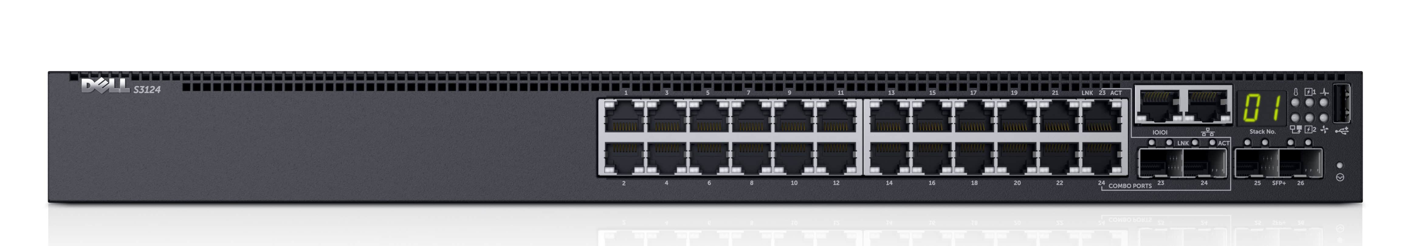 DELL PowerConnect S3124 Managed L2/L3 Gigabit Ethernet (10/100/1000) 1U Zwart (210-AIMQ) thumbnail