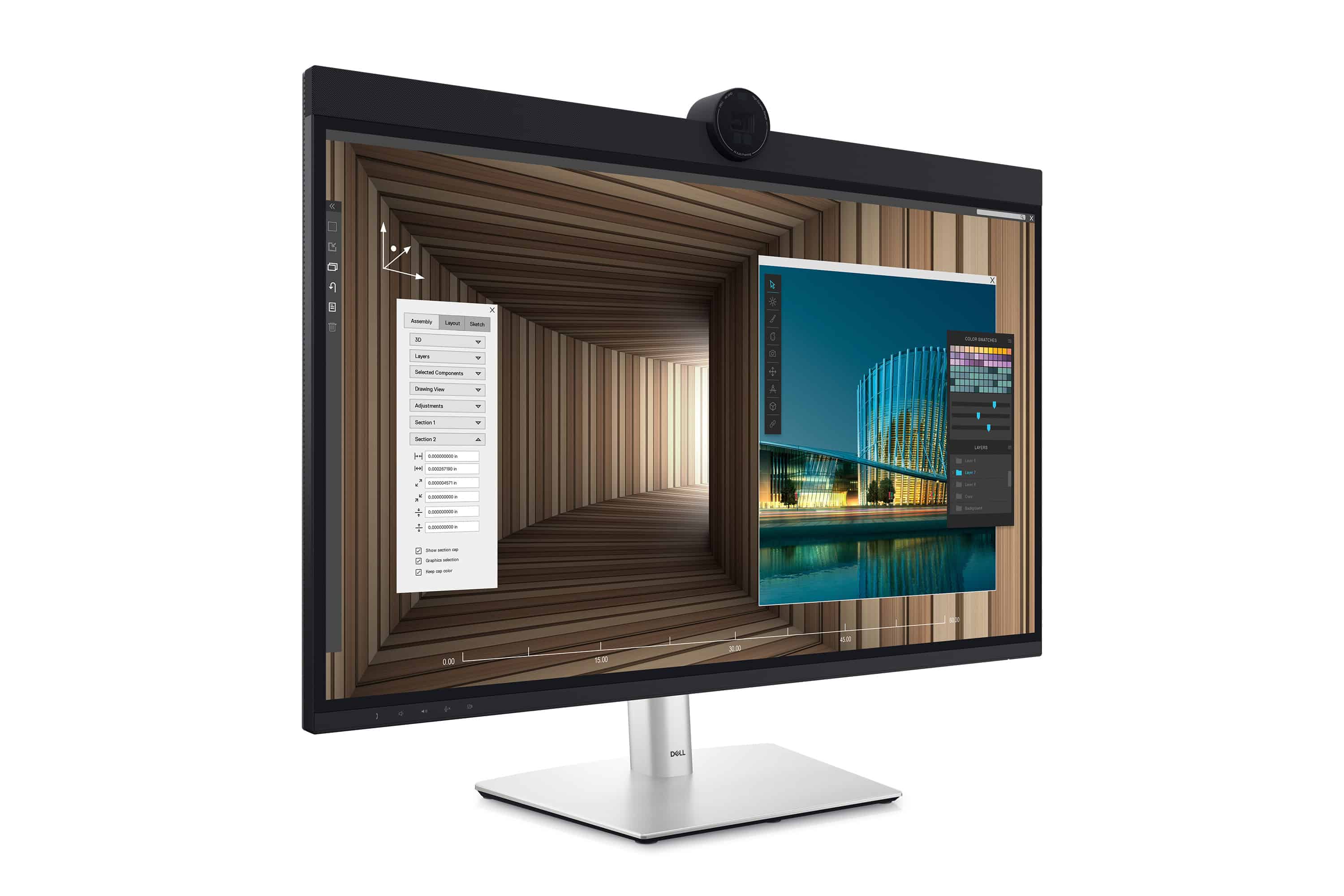 DELL UltraSharp U3224KBA computer monitor 80 cm (31.5) 6144 x 3456 Pixels 6K Ultra HD LCD Zwart, Zilver (210-BHNX) thumbnail