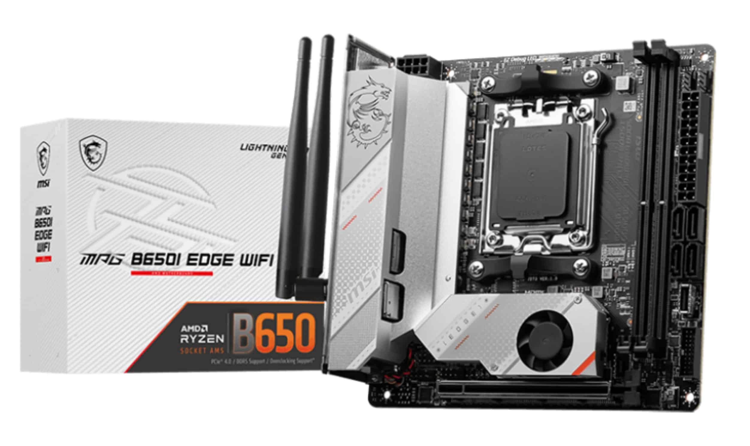 MSI MPG B650I EDGE WIFI moederbord AMD B650 Socket AM5 mini ITX (7D73-001R) thumbnail