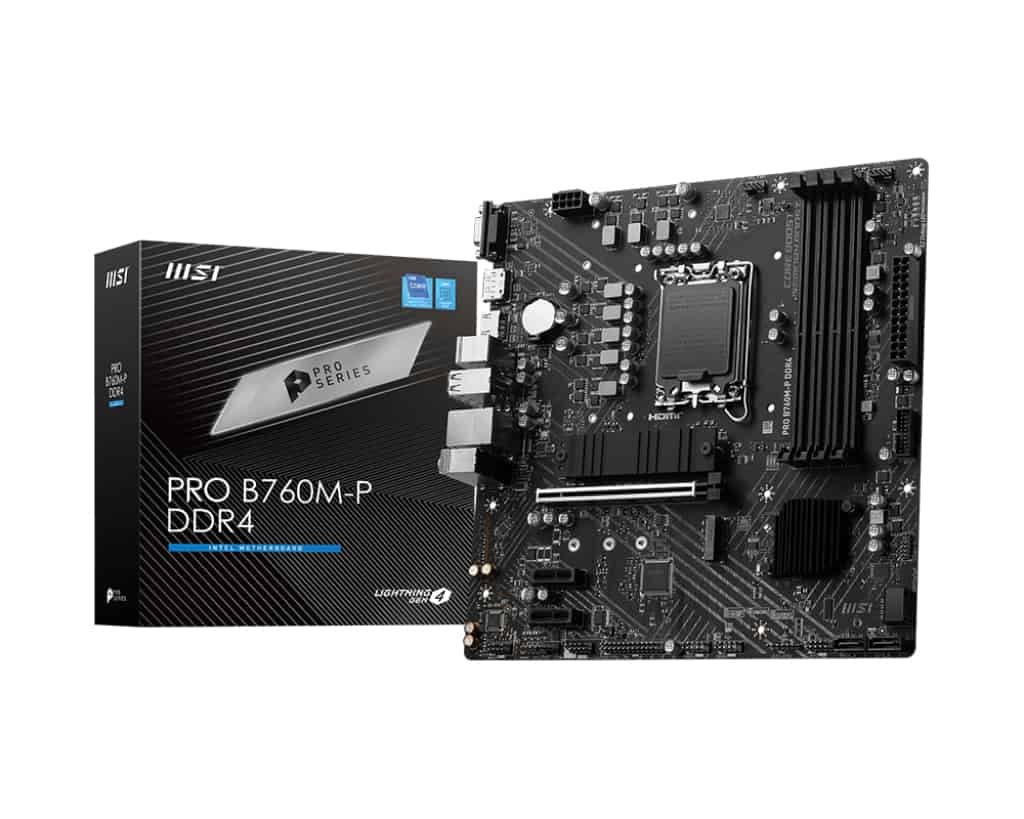 MSI PRO B760M-P DDR4 moederbord Intel B760 LGA 1700 micro ATX (7E02-001R) thumbnail