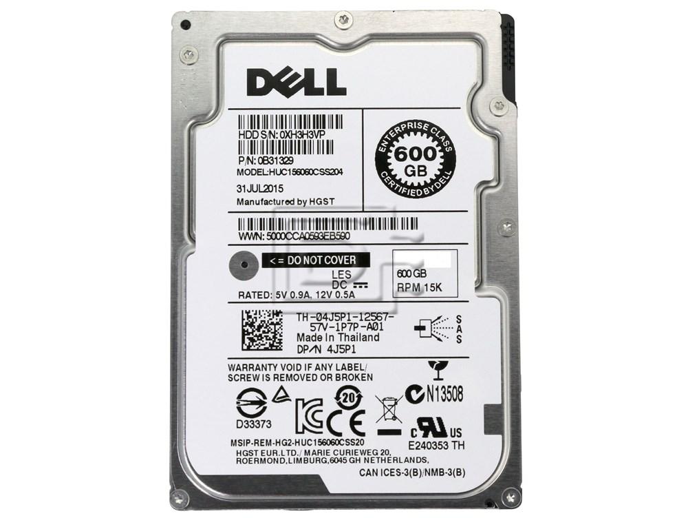 Dell 600GB 15K 2.5 SAS 6GBS HDD (4J5P1-RFB) thumbnail