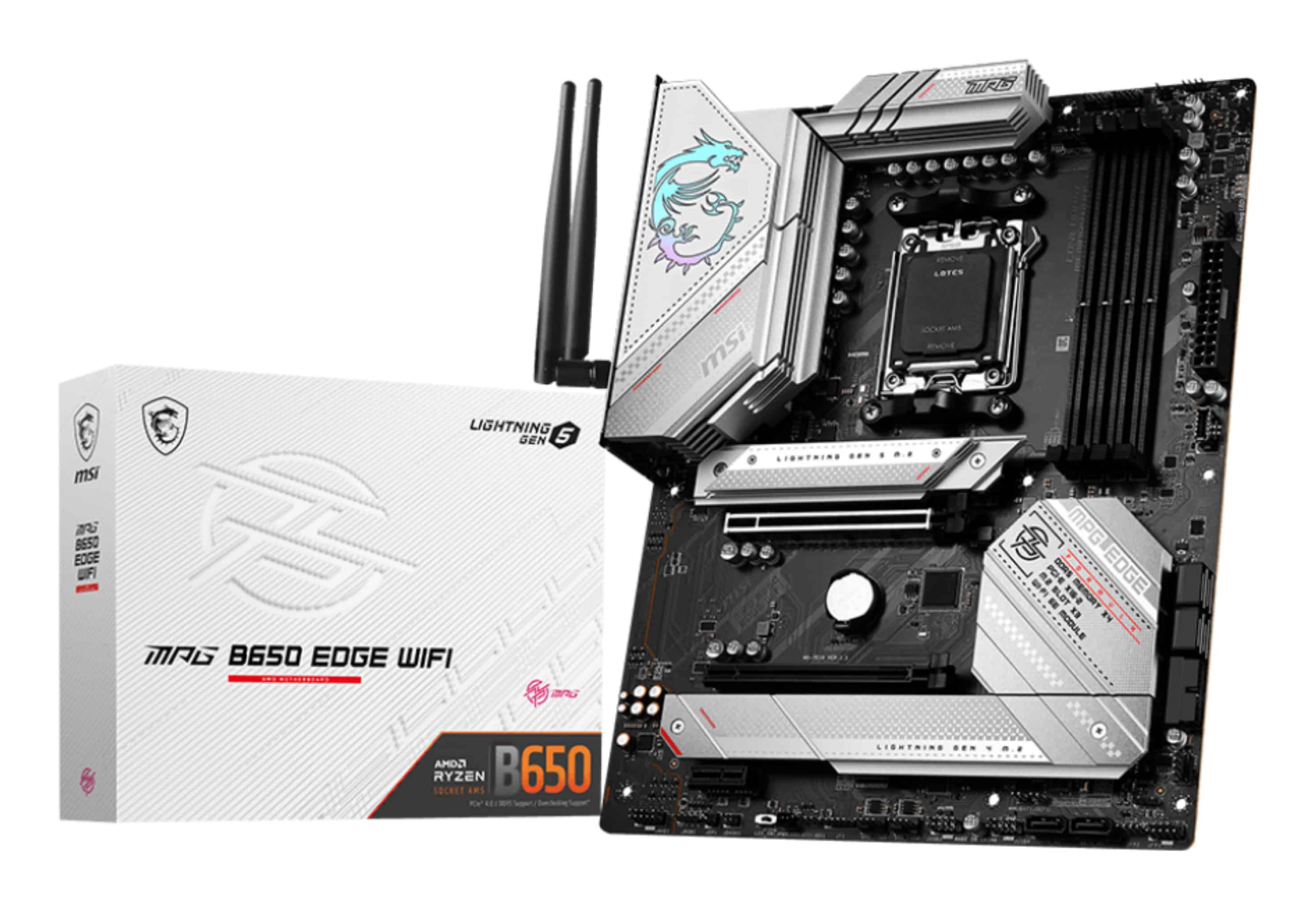 MSI MPG B650 EDGE WIFI moederbord AMD B650 Socket AM5 ATX (7E10-001R) thumbnail