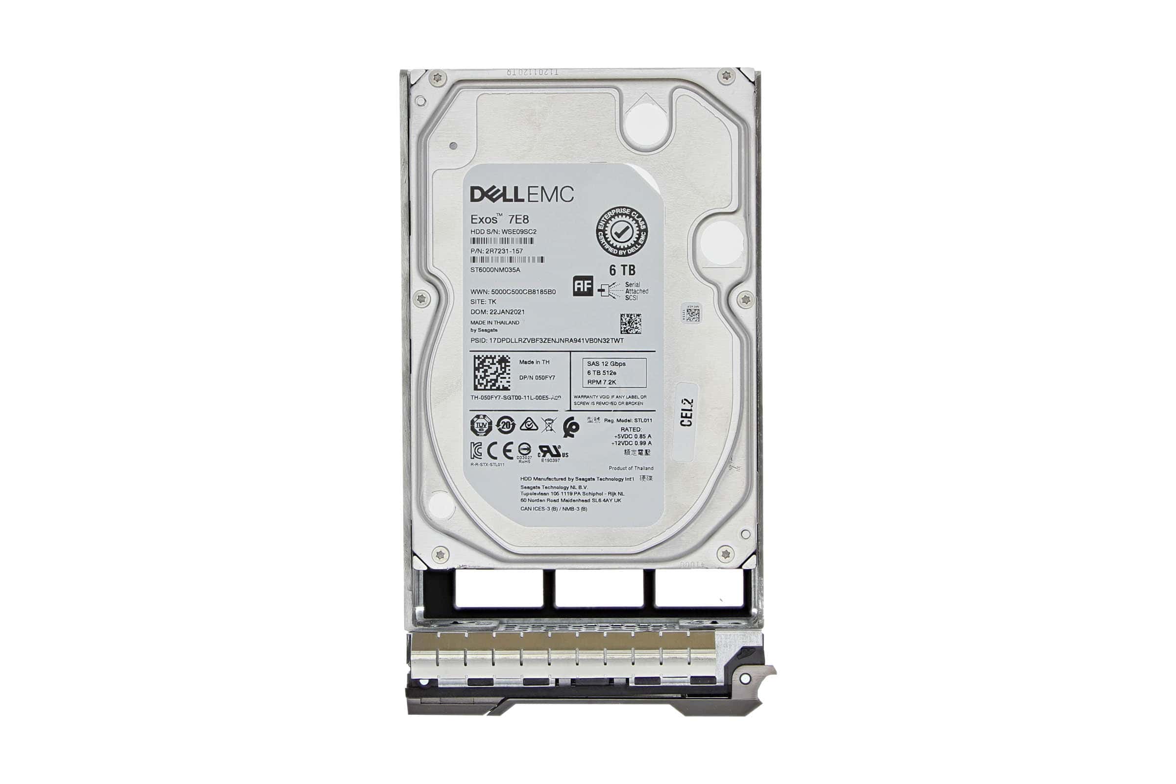 Dell 6TB 7.2K 12G 3.5INCH SAS HDD (50FY7-RFB) thumbnail