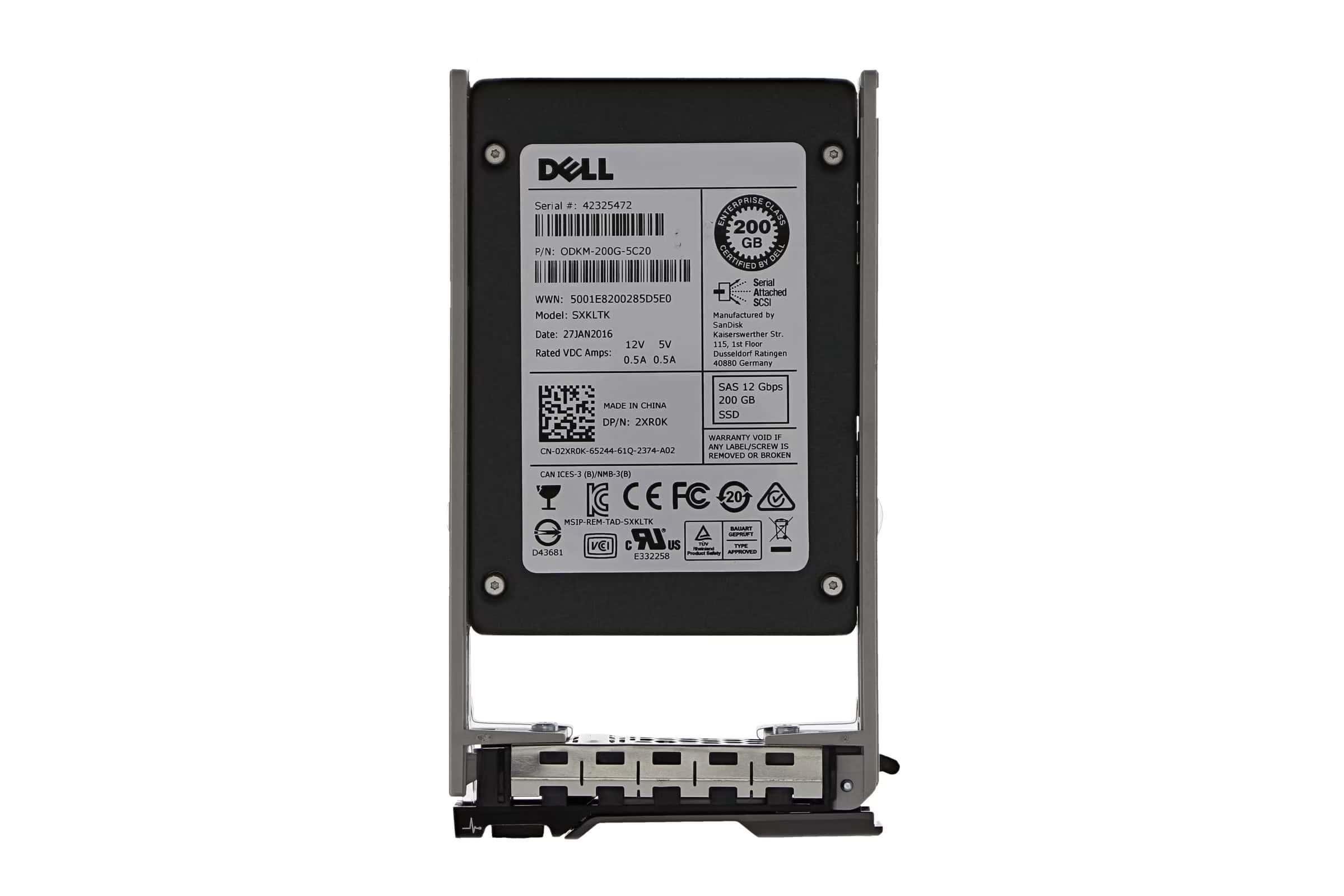 Dell SSDR 200GB SAS 2.5 SDSK E/C (6R5R8-RFB) thumbnail