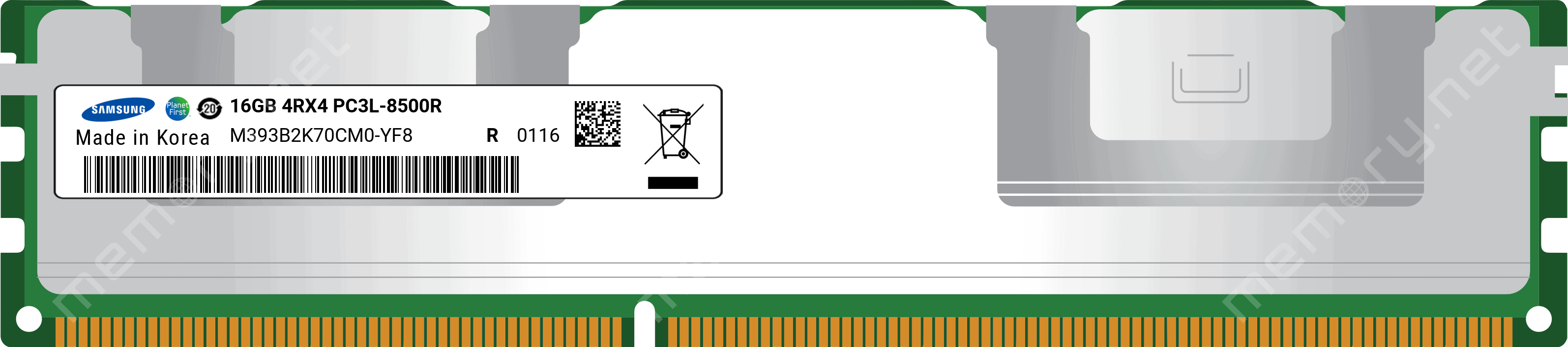 Dell 16GB 4Rx4 PC3L-8500R (M393B2K70CM0-YF8-RFB) thumbnail
