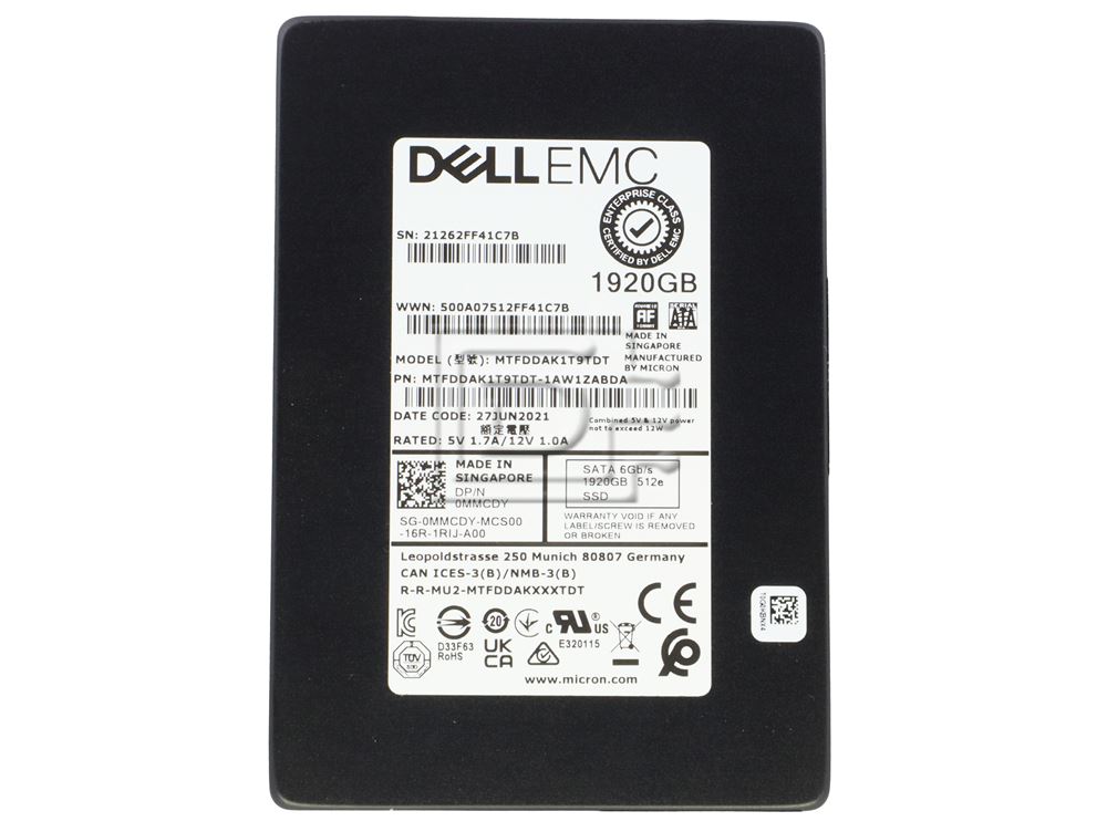 Dell SSDR,1.9T,2E,IT06,2.5,C,53,EC (MMCDY-RFB) thumbnail