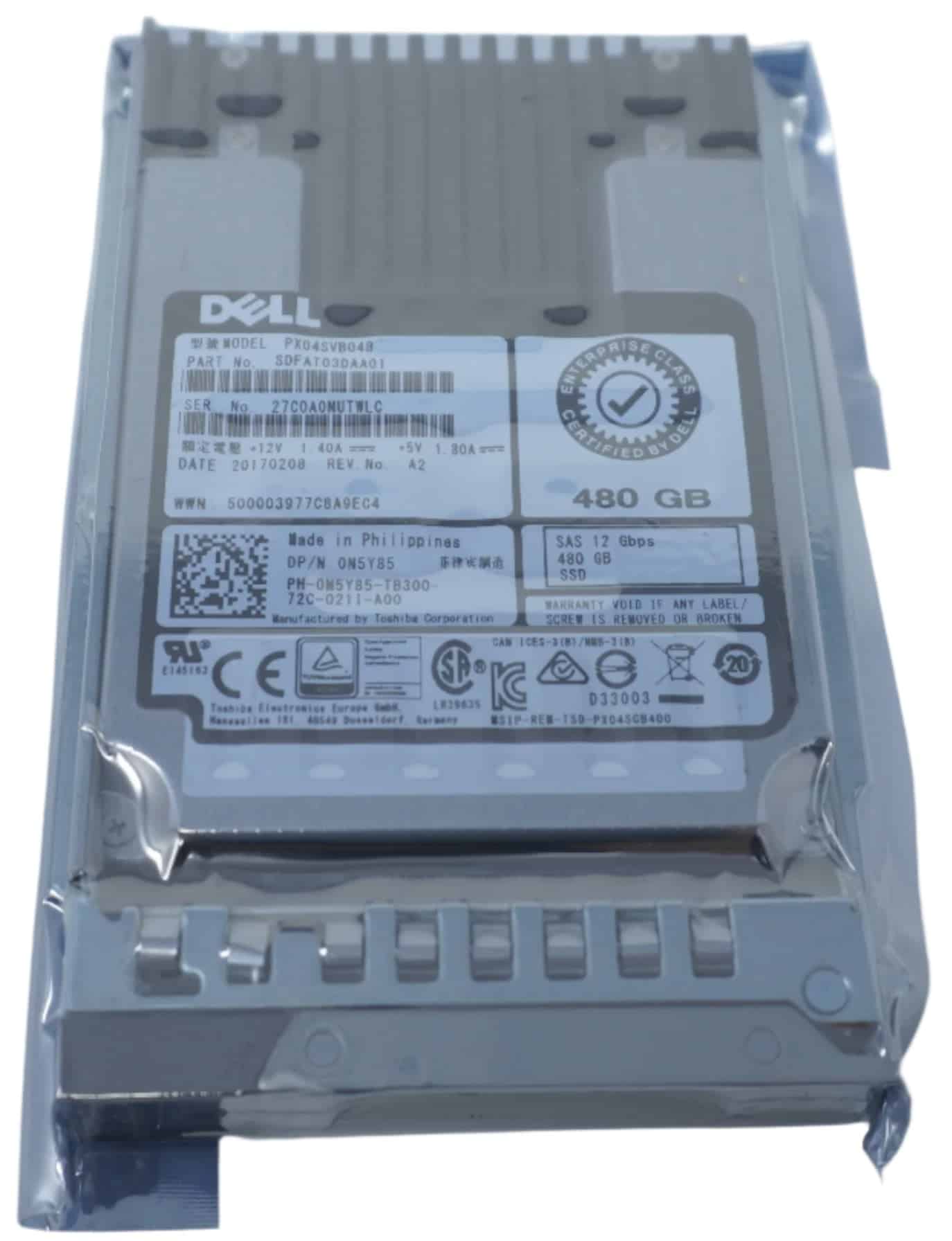 Dell SSDR 480GB 2.5 MU3 TSHBA (N5Y85-RFB) thumbnail