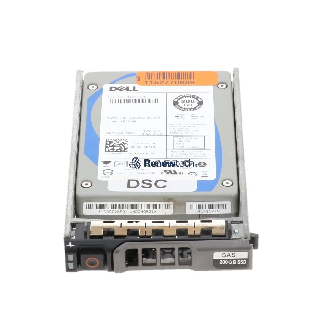 Dell VNX 200GB SAS-SSD Disk 2.5 6G (V6-2S6FX-200-RFB) thumbnail