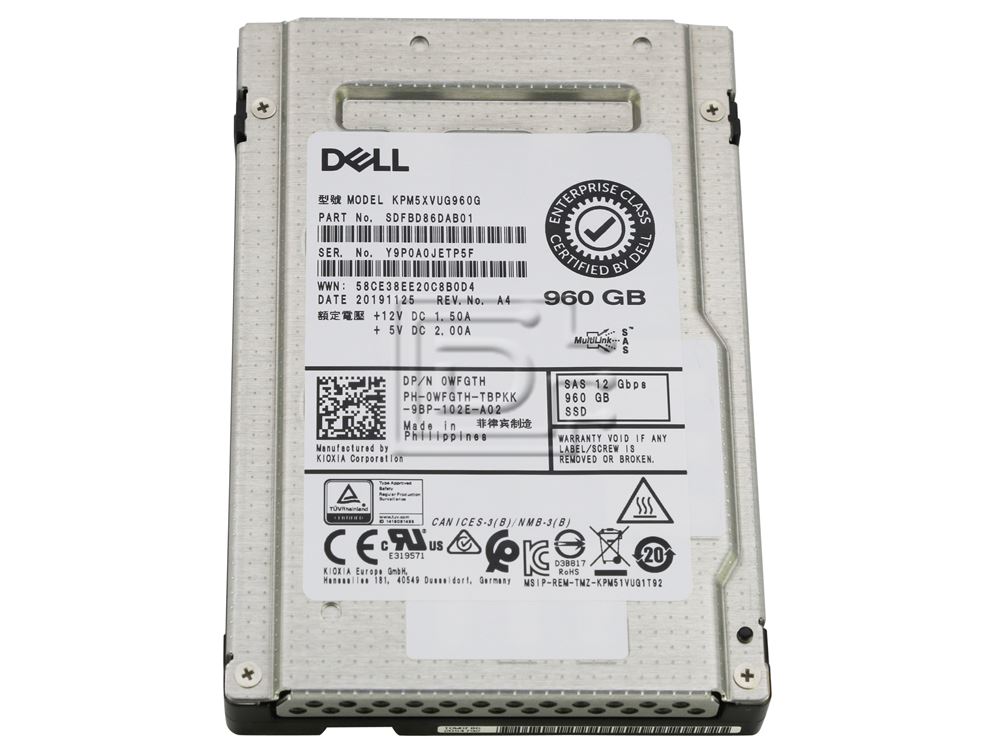 Dell 960GB 12G 2.5INCH MU TLS (WFGTH-RFB) thumbnail