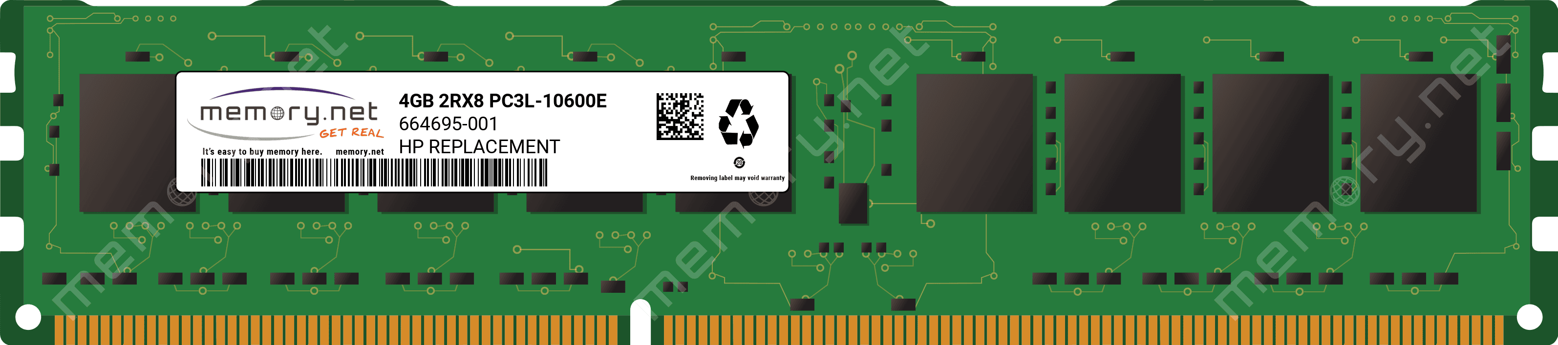 HP 4GB, PC3L-10600E-9 (664695-001-RFB) thumbnail